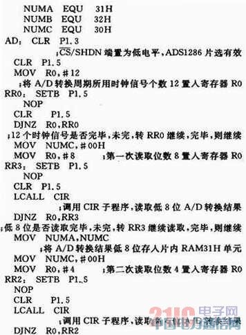 12位串行模/数转换器ADS1286在温度检测中的应用
